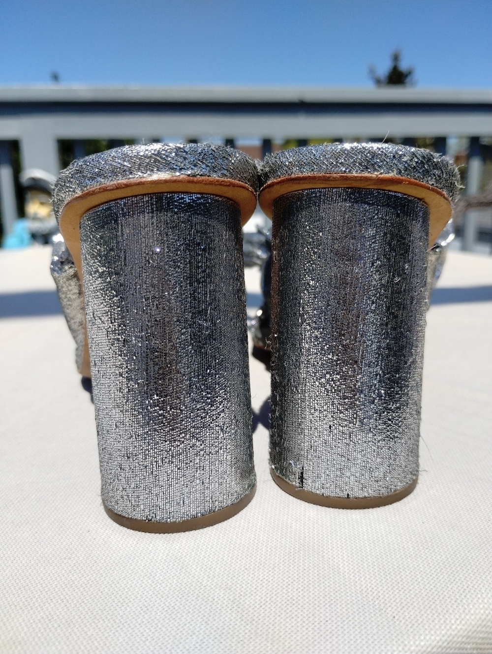 Loeffler Randall Silver Mules with Bow 8 - Picture 3 of 11